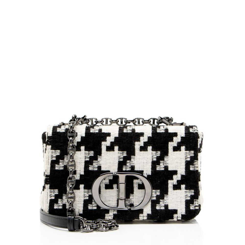 Dior Houndstooth Tweed Caro Small Shoulder Bag